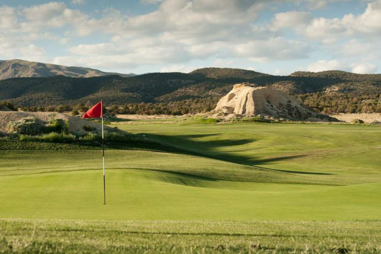 rolling fairway leading to green